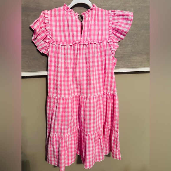 NWT Crown & Ivy Pink Gingham Checkered Women’s Dress. SZ Large - Picture 5 of 5